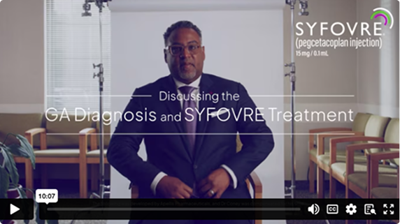Video thumbnail: Discussing the GA Diagnosis and SYFOVRE Treatment with patients